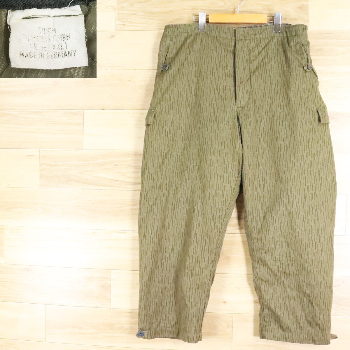 K1R/D5.20-1 ドイツ製 ドイツ軍 レインドロップカモ 民間 カーゴパンツ フィールドパンツ ミリタリーパンツ g56 ユーロ古着拍卖