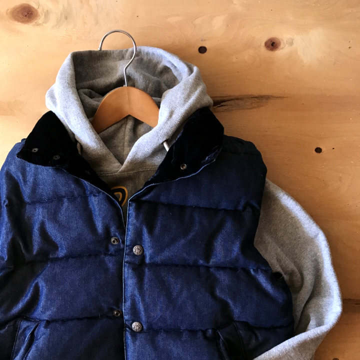 ハリウッドランチマーケット BLUE BLUE インディゴ デニム ダウンベスト メンズ 2 M ブルーブルー ジャケット拍卖