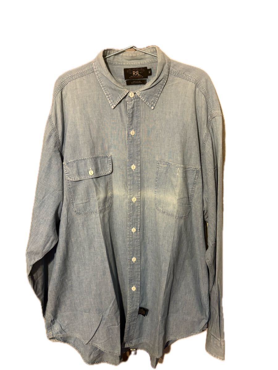 vintage ralph lauren rrl ビンテージ ラルフローレン ダブルアールエル 90s 90年代 シャンブレーシャツ ワークシャツ ミリタリー usn navy拍卖