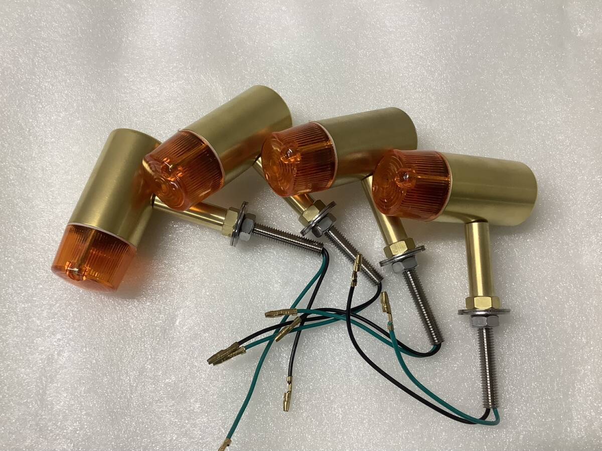レア物! 真鍮ウインカー 汎用 4個セット (検)ハーレー アメリカン チョッパー クラシック ヨーロピアン Z1 KZ900 GT380 Z2 CBX イノウエ拍卖
