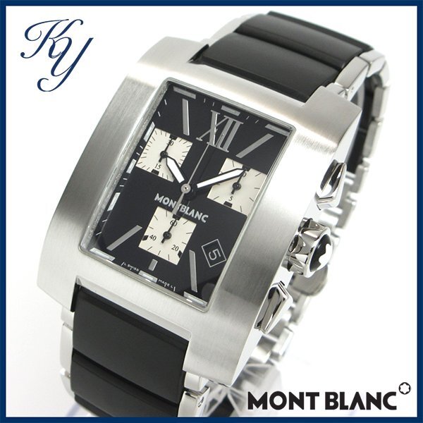 1円~ 3ヶ月保証付き 磨き済み 美品 本物 人気 MONTBLANC モンブラン プロファイル クロノグラフ 7049 メンズ 時計拍卖