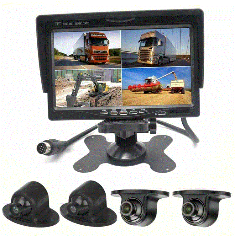 7インチ4分割モニター+車載カメラ4個セット 運転死角対策 7インチ 4分割表示対応 粘着式小型カメラ4個 穴開け不要 防水仕様 MN70UFOCS4拍卖
