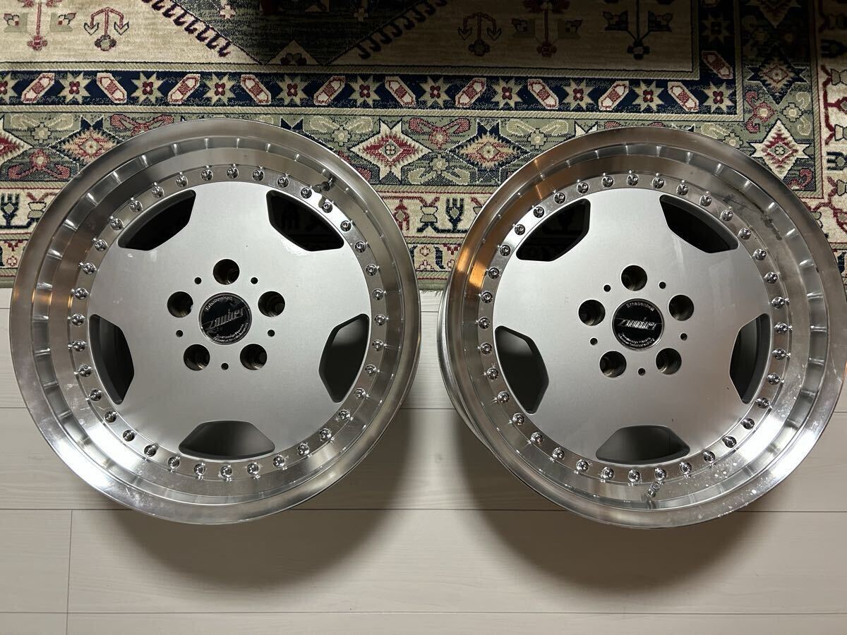 ザウバー 17インチ 9J ディッシュ オフセット+38 PCD114.3 5穴 5h 2本セット 美品 zauber 旧車 ネオクラ VIP ベンツ シュテッヒ 深リム 拍卖