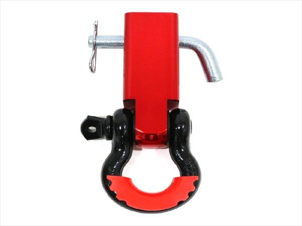 キャラバン エルグランド 2インチ角 Dリング シャックル マウント ヒッチメンバー ヒッチレシーバー 牽引フック レッド 赤拍卖