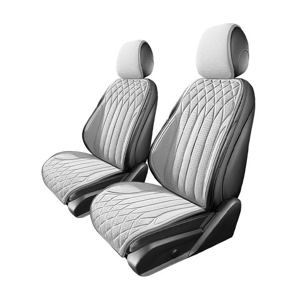 送料無料 BMW 3シリーズ F35 汎用 スエード エプロンタイプ シートカバー ホワイト 運転席 助手席 前席のみ 被せるタイプ拍卖