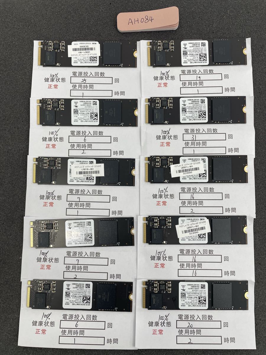 AH084/未使用に近い品/M.2 NVME 2280 SSD/WD /256GB /10枚セット/動作確認済み/返品返金対応/納品書発行可拍卖