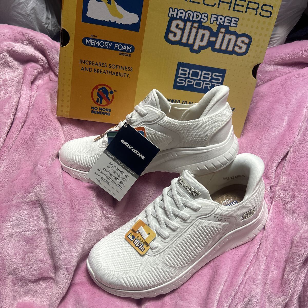 新品激安!訳あり品 スケッチャーズ スリップインズ:ボブス スポート スクワッド カオス 23.0㎝定価9790円 送料全国600円拍卖