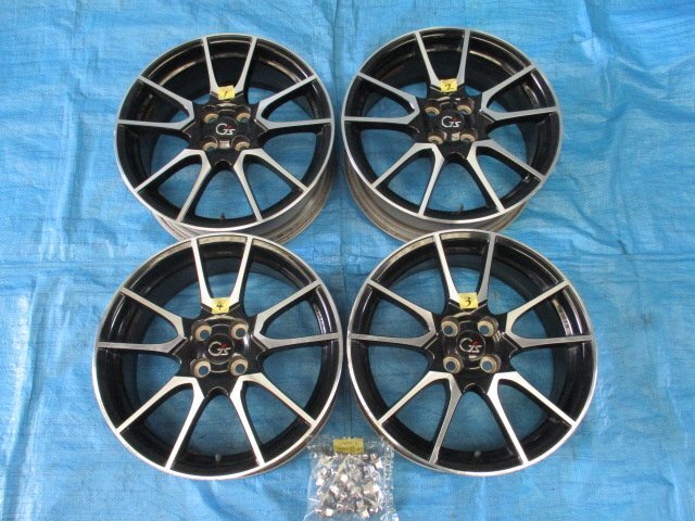 ※平面ナット付属※G's専用※17インチ※4本●NHP10 アクアG's専用アルミ 切削光輝●17×6.5J +41●ハブ径54mm●4H PCD100●トヨタ●中古拍卖