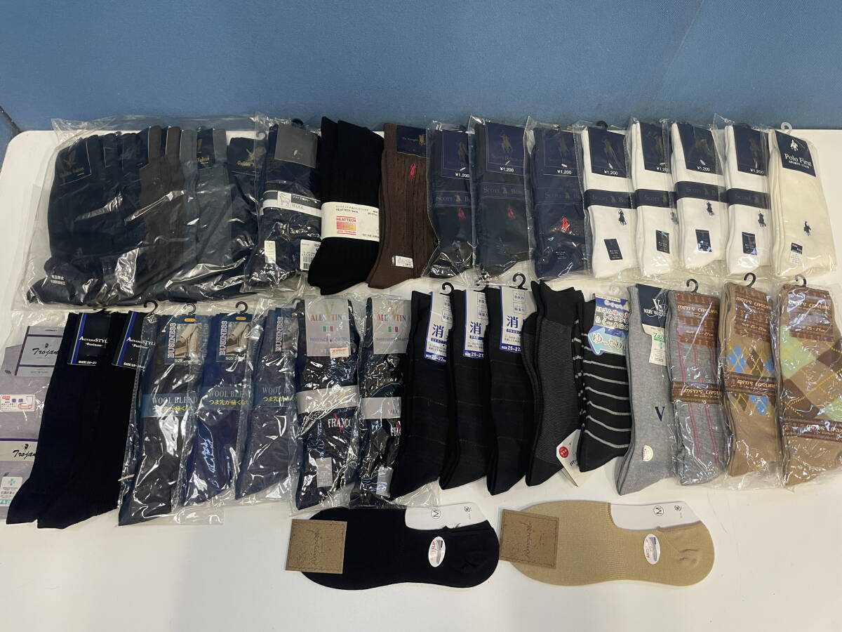 12-B12/1-100 メンズ 紳士 男性用 ソックス 靴下 42足セット 主に25㎝~27㎝ ハイソックス 膝下丈 くるぶし丈 Polo ユニクロ 他拍卖