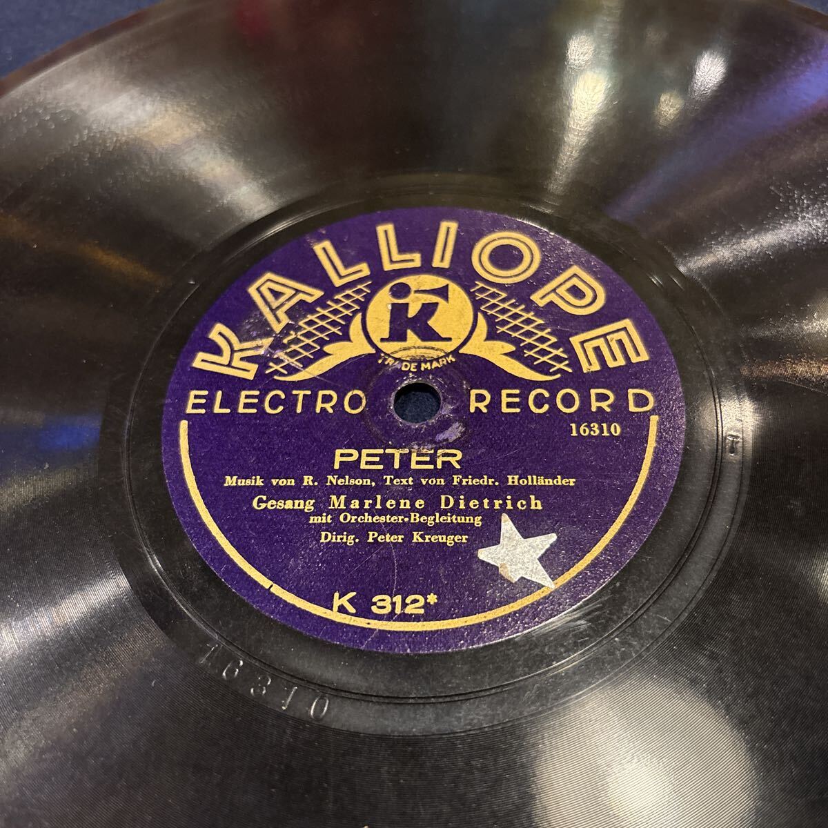 激レア 独KALLIOPE 10インチ SPレコード マレーネ・ディートリヒ ペーター ジョニー 軽いスレあるも美盤拍卖