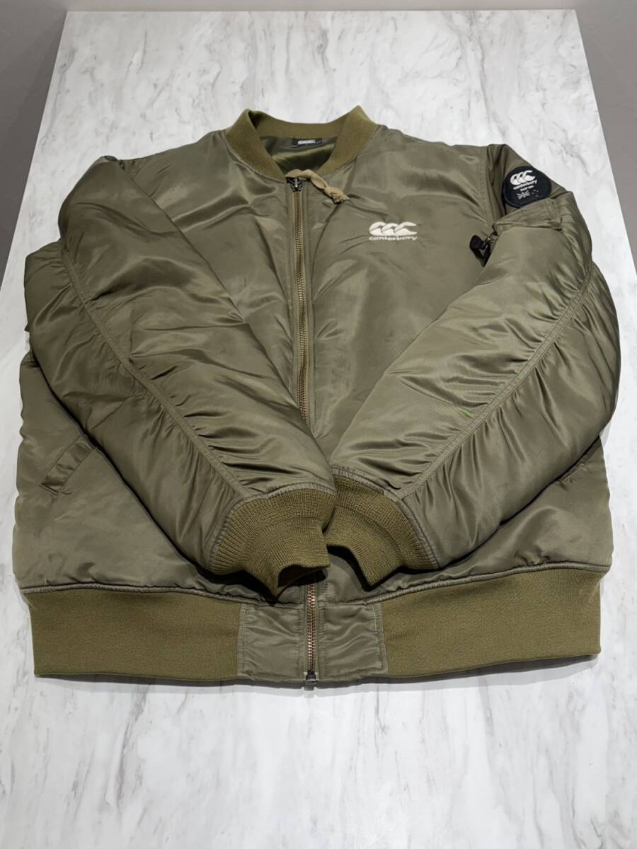 A6406 カンタベリー canterbury MA-1 ディフェンダージャケット サイズ4L シミ有拍卖