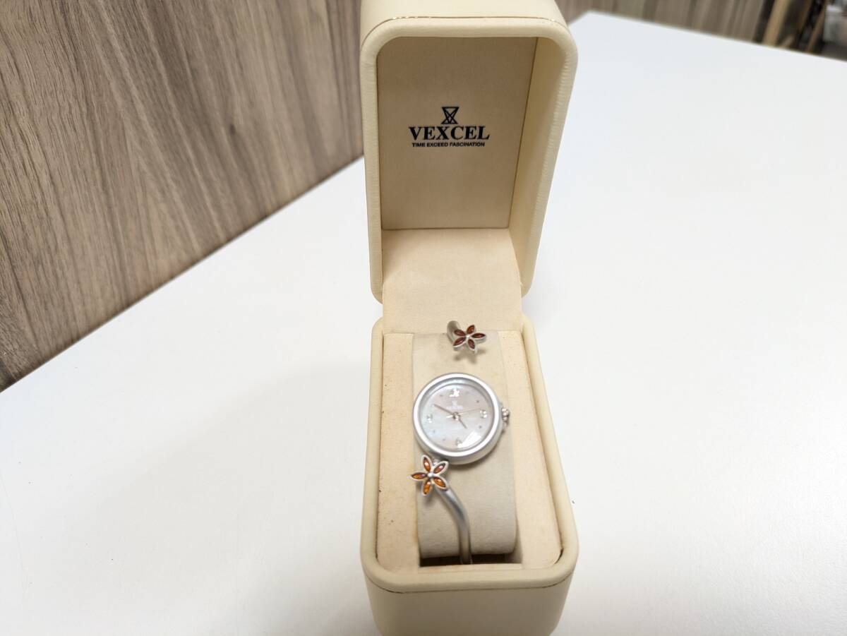 VEXCEL ベクセル 0Y049 シェル文字盤 レディース ファション時計 クォーツ QZ 中古 稼働 現状品◆28879拍卖