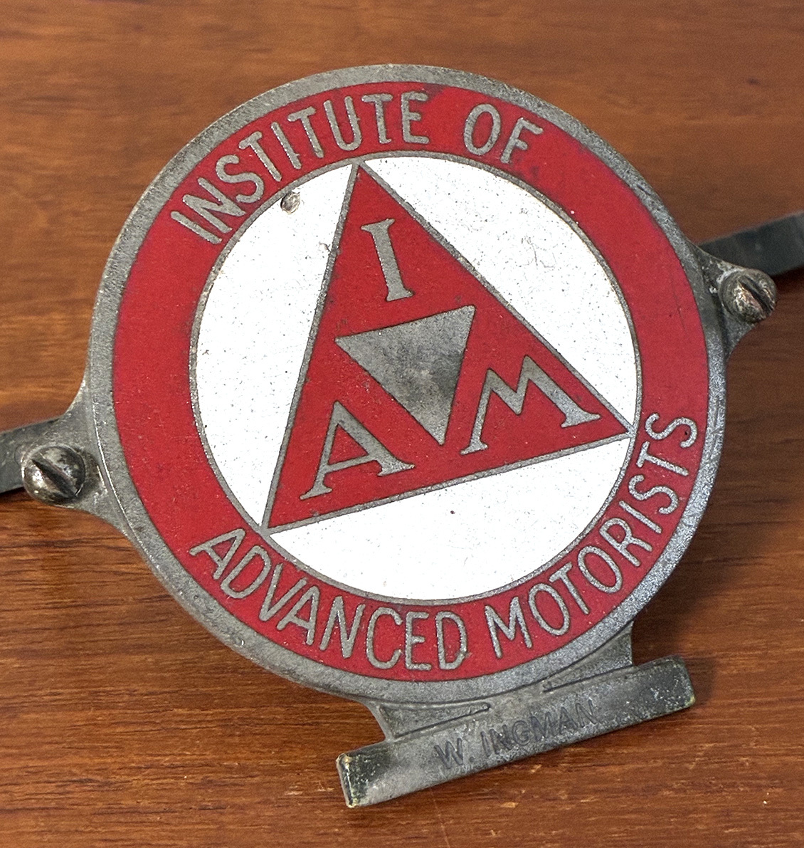 1950~60’s 英国製 IAM Institute of Advanced Motorists グリルバッジ/ビンテージ カーバッジ 当時物良品 Mini・Vespa・Lambrettaに拍卖