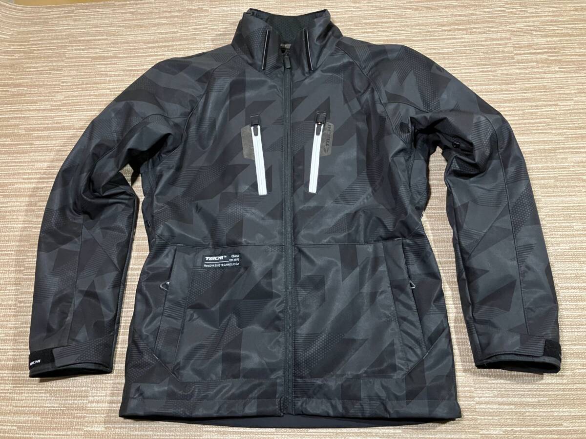 RS TAICHI ソフトシェル ナイロン素材ライディングウインターJKT ブラック Lサイズ 身長168-172cm 肩/肘/背パッド・冬用インナーJKT付 良品拍卖