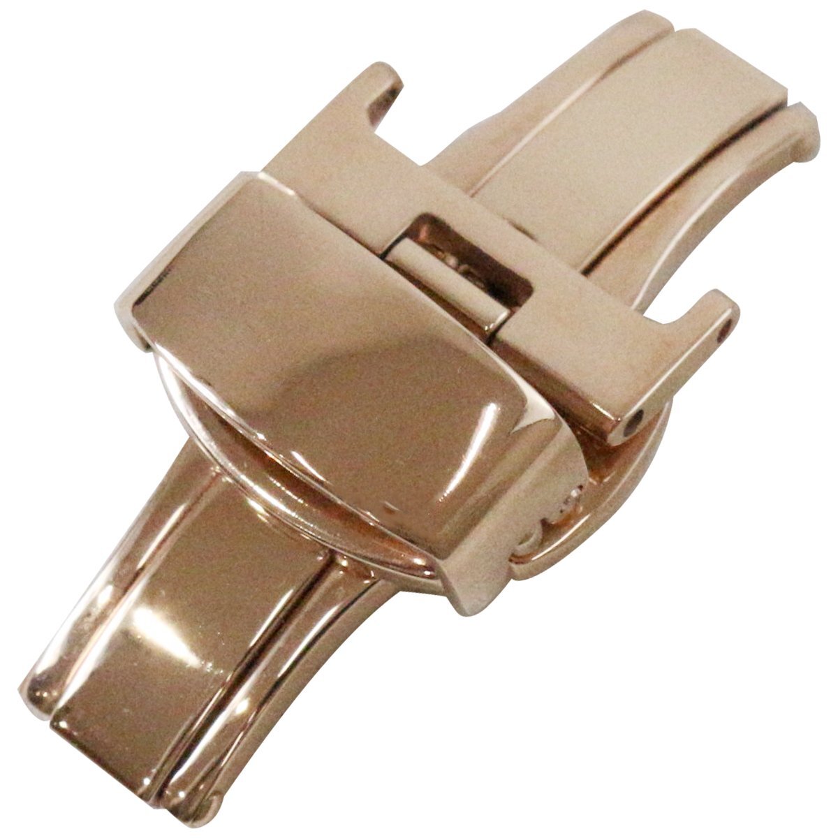 『14mm』プッシュ式 Dバックル ローズゴールド/ピンクゴールド バネ棒/バネ棒外し 両開き 腕時計ベルト 時計バンド 留め具 尾錠 交換用拍卖