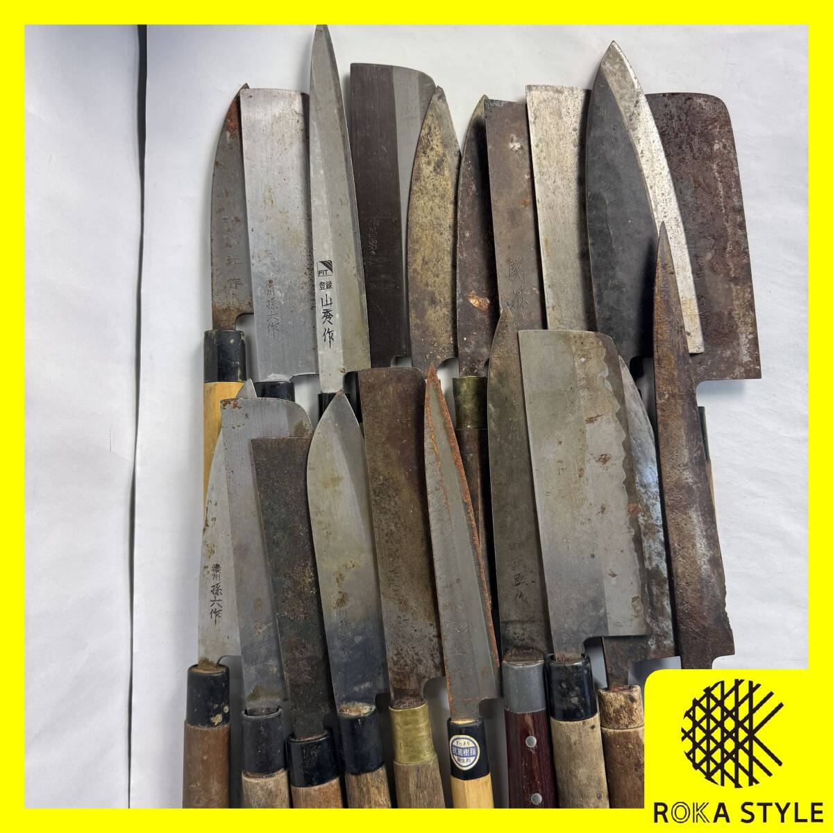 和包丁 20本セット まとめ売り 出刃包丁 菜切包丁 柳刃包丁 薄刃包丁 刃物 料理 調理器具 錆あり ジャンク 現状品 長期保管品 B3a R71201拍卖