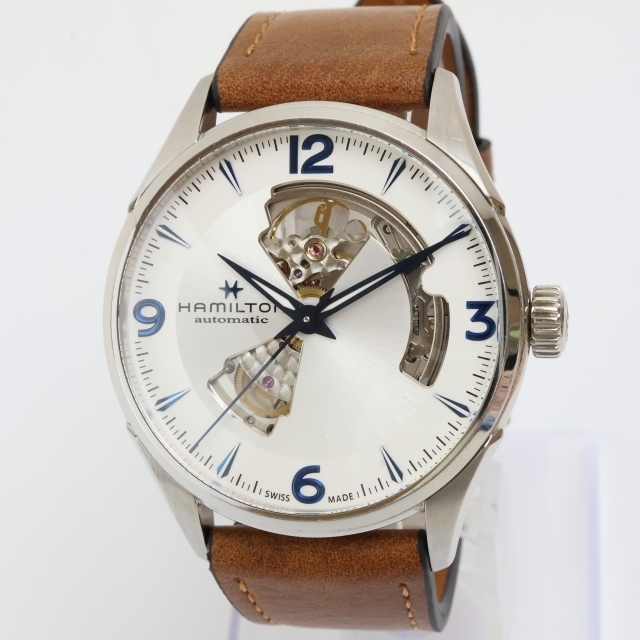 2512-533 AT ハミルトン ジャスマスター H327050 オートマチック 腕時計 美品 HAMILTON 両面スケルトン シルバー系文字盤拍卖