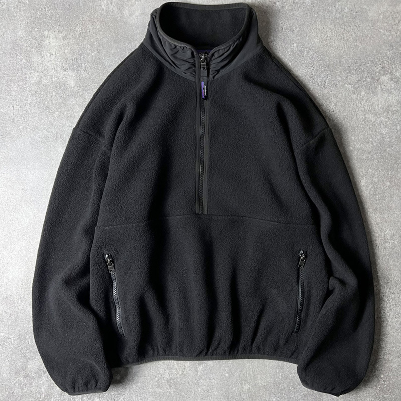 24年製 Patagonia シンチラ マースピアル フリース ジャケット M / パタゴニア ハーフジップ ハイネック ブラック 黒 レディース拍卖