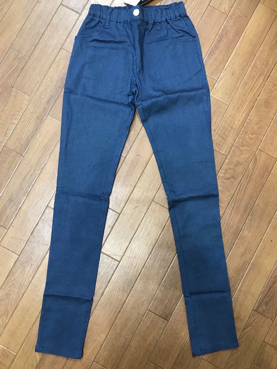新品★デニム風スキニーパンツストレッチスリム★150拍卖