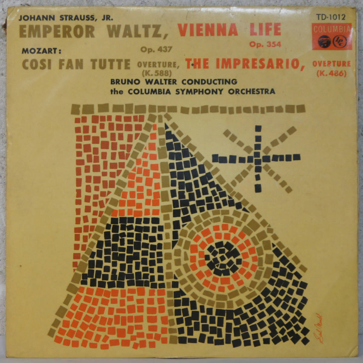 00426i 10inch★ BRUNO WALTER / STRAUSS Emperor waltz Vienna life MOZART Cosifan tutte The impresario ★ TD-1012 ワルター名演集拍卖
