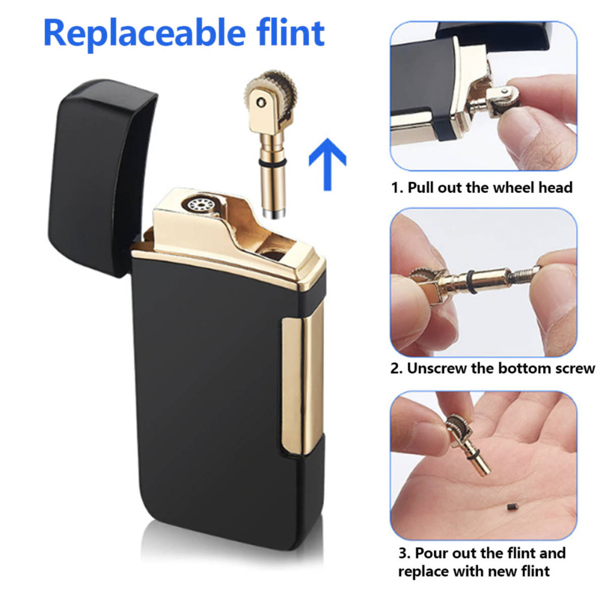 古典的なインフレータブルガスライターブルー炎スプレーガンライターシガーライター金属喫煙アクセサリー(色は4色)拍卖