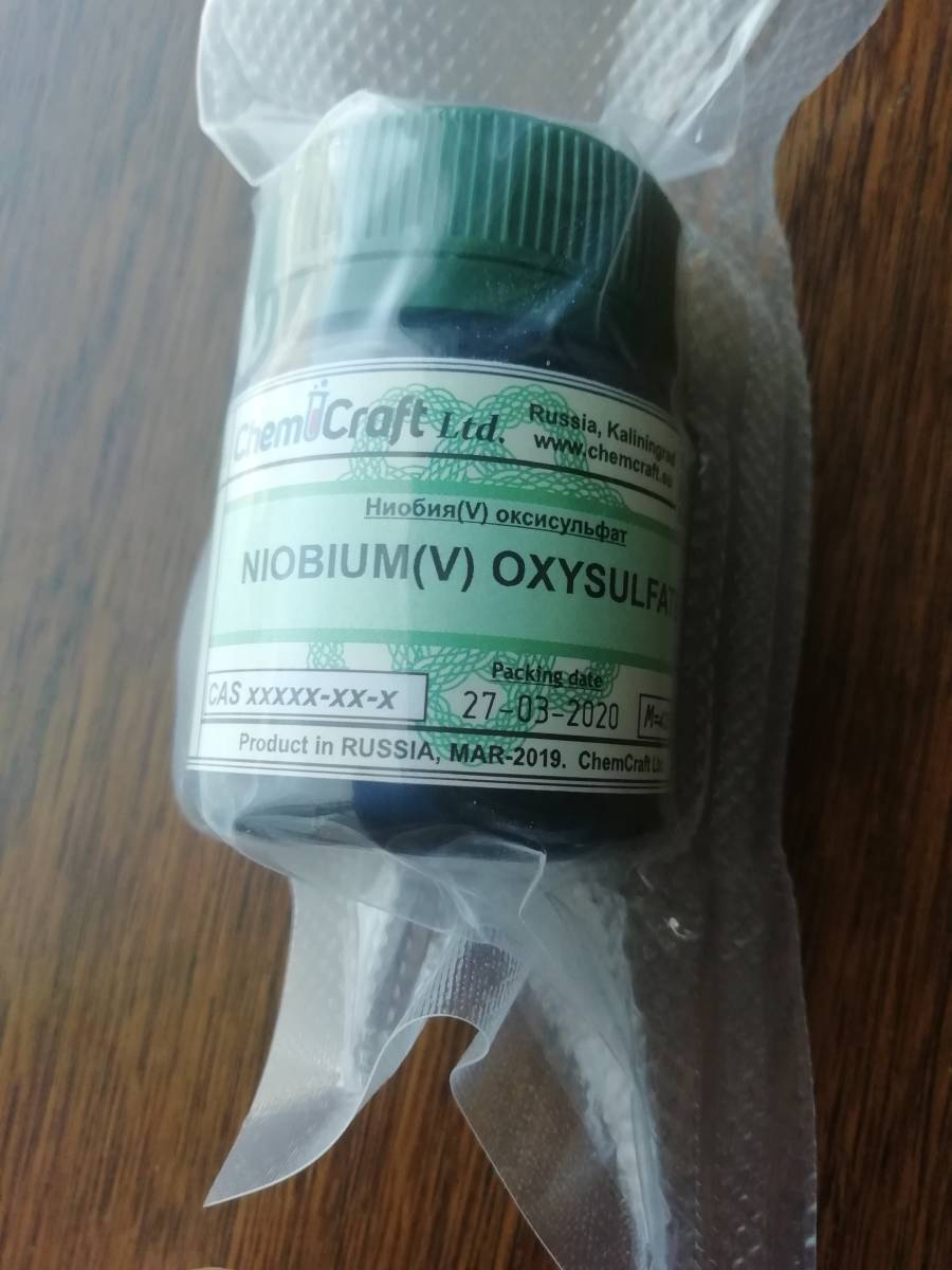 オキシ硫酸ニオブ(V) 98% 25g Nb2O3(SO4)2 無機化合物標本 試薬 試料拍卖