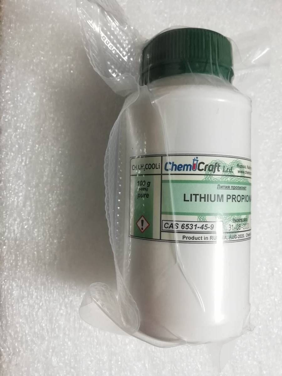 プロピオン酸リチウム 99% 100g C3H5LiO2 CH3CH2COOLi 試料 有機物 有機化合物標本 試薬拍卖