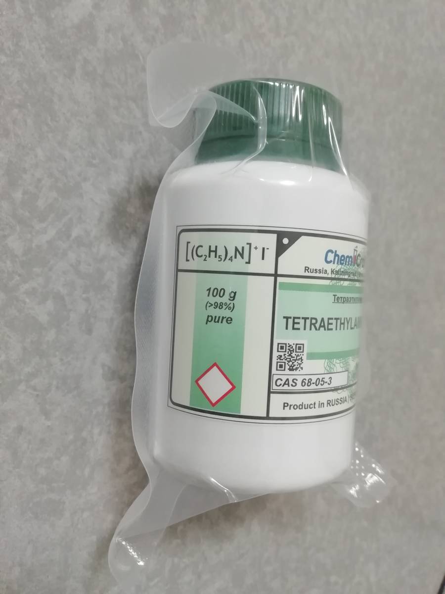ヨウ化テトラエチルアンモニウム 99% 100g C8H20IN (C2H5)4N+ I- 有機化合物標本 試薬拍卖