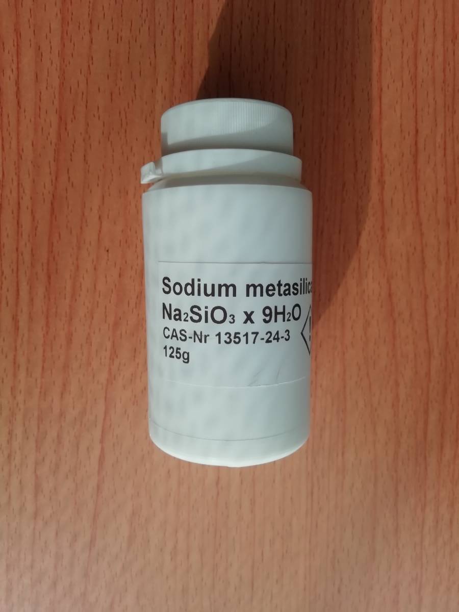 メタケイ酸ナトリウム九水和物 125g Na2SiO3・9H2O Sodium metasilicate 無機化合物標本 試薬 試料 水ガラス原料拍卖