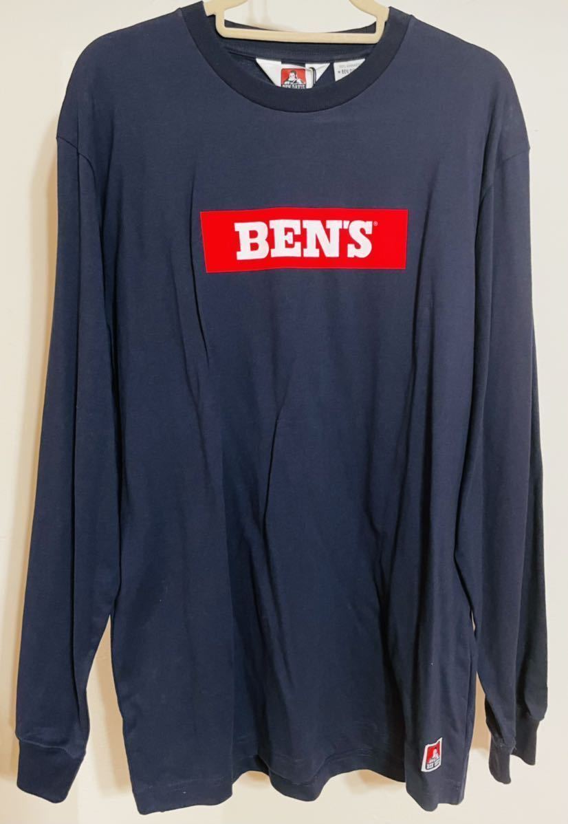 BEN DAVIS ヘビーウェイト ロゴプリント ロンT ネイビー拍卖