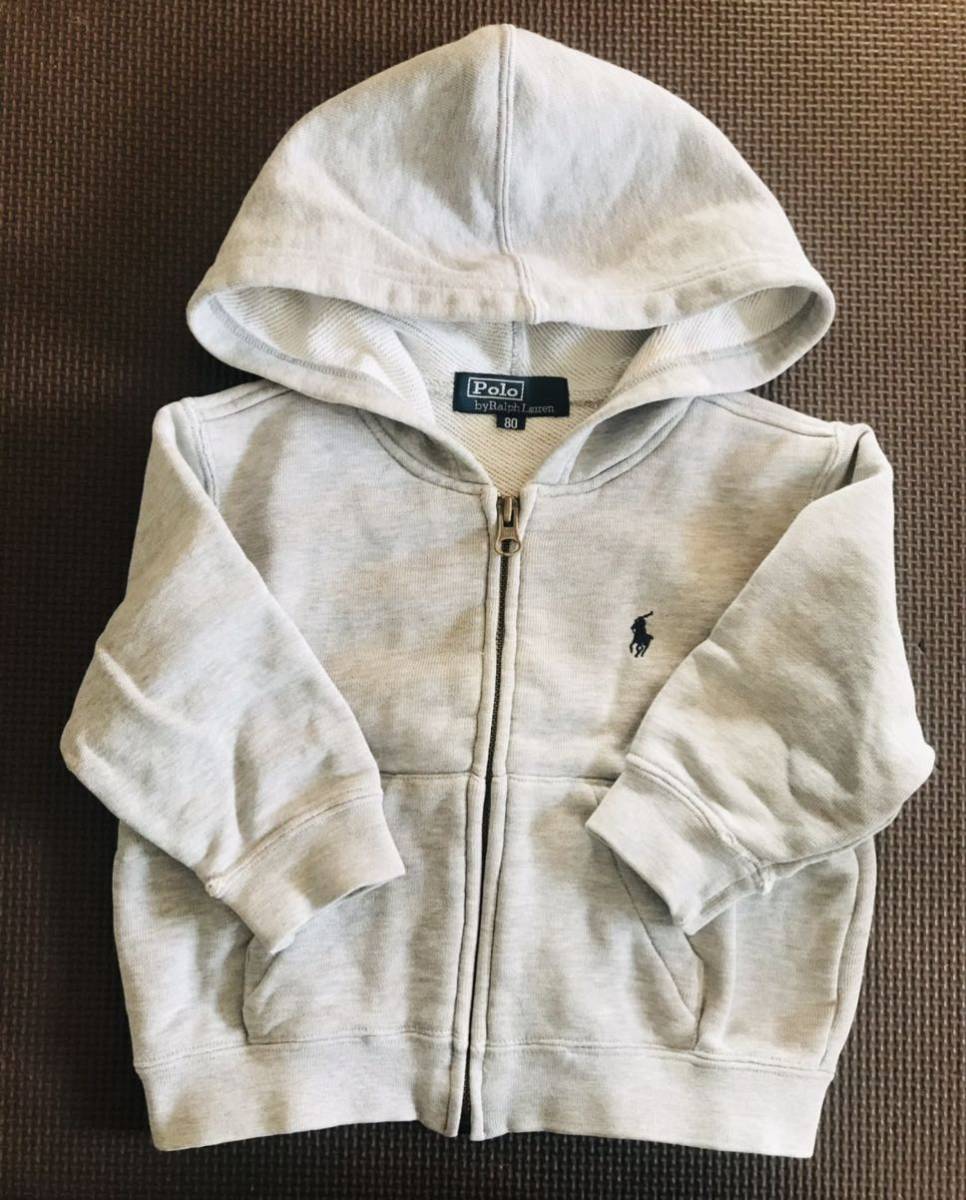 ☆ラルフローレン☆シンプルジップアップパーカー サイズ80㎝ グレー RALPH LAUREN ジャケット ポニー 定番 子供服 キッズ アウター 上着拍卖