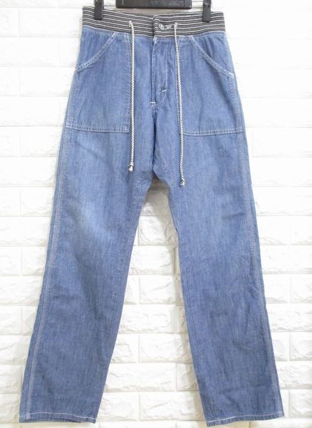 【Lee】リー◆日本製! ライトオンス ダンガリー/シャンブレー イージーパンツ ロールアップ 40500◆28拍卖