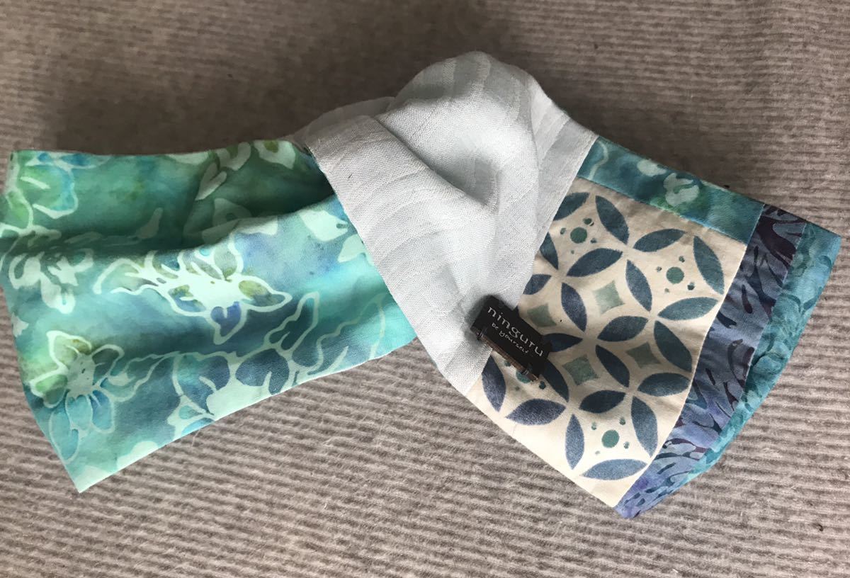 手彫りハンコ クロスバンド ヘアバンド グリーン 紅型拍卖