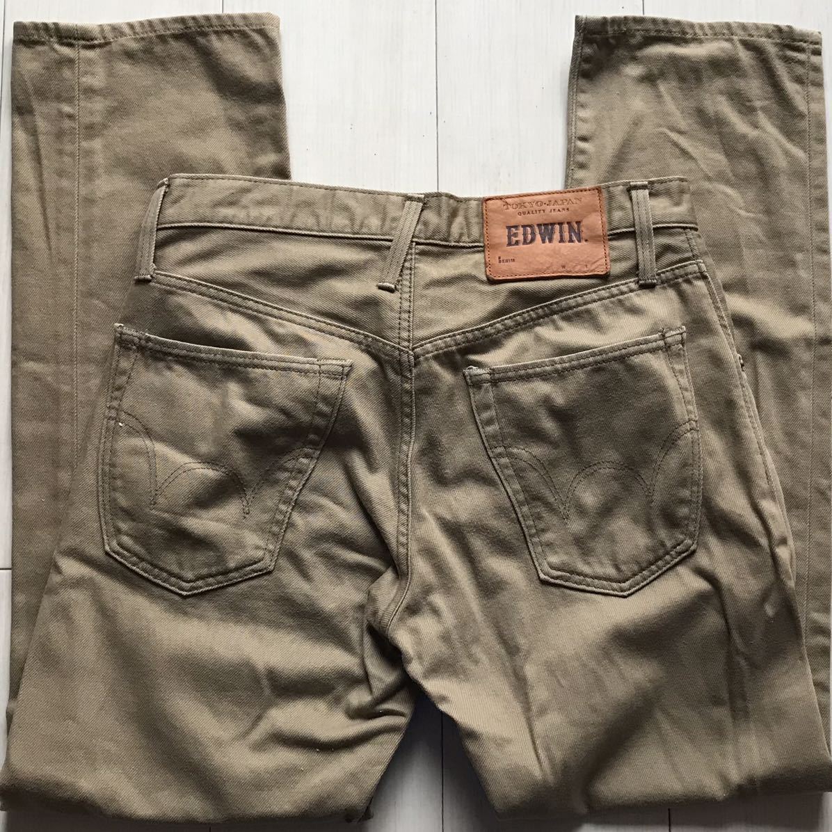 【即決】W28 エドウィン EDWIN カラージーンズ ベージュ系 日本製 綿100%拍卖