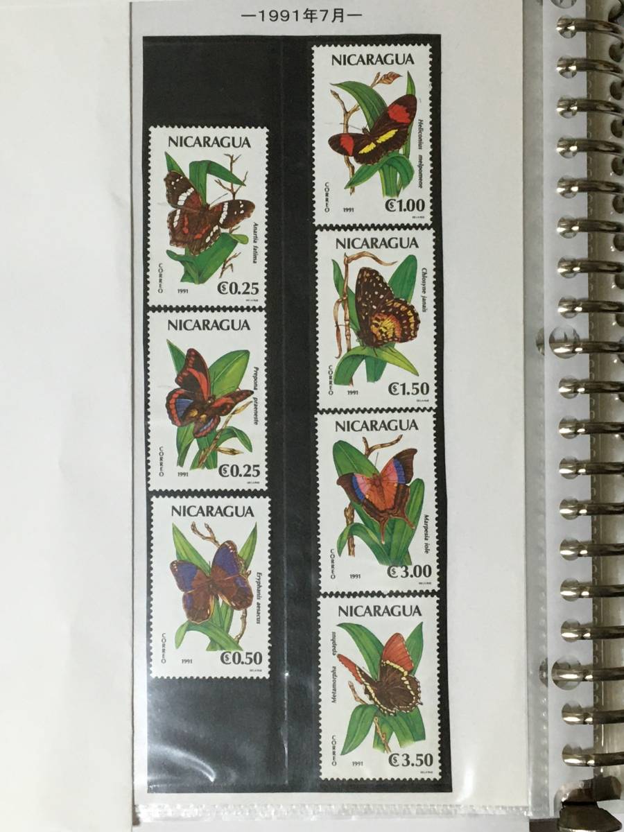 切手:昆虫・蝶/ニカラグア*1991年7月*拍卖