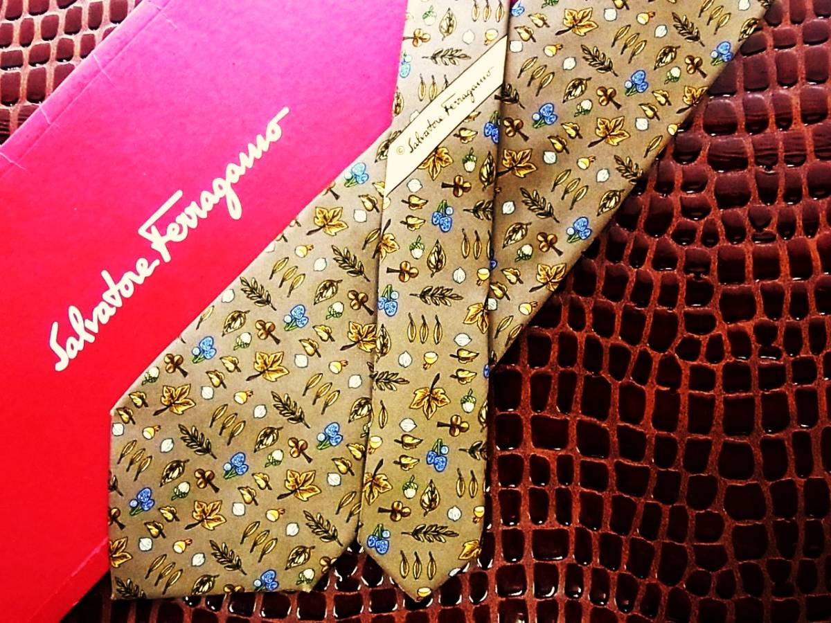◇E339R◇在庫処分SALE●【葉】フェラガモのネクタイ拍卖