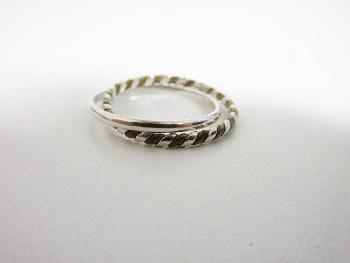 シルバー 2トーン 2連 リング 指輪 yg238拍卖