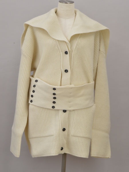 タン TAN ニットカーディガン ウール TN19AW007 Fサイズ ホワイト RAW WHITE レディース F-L6661拍卖