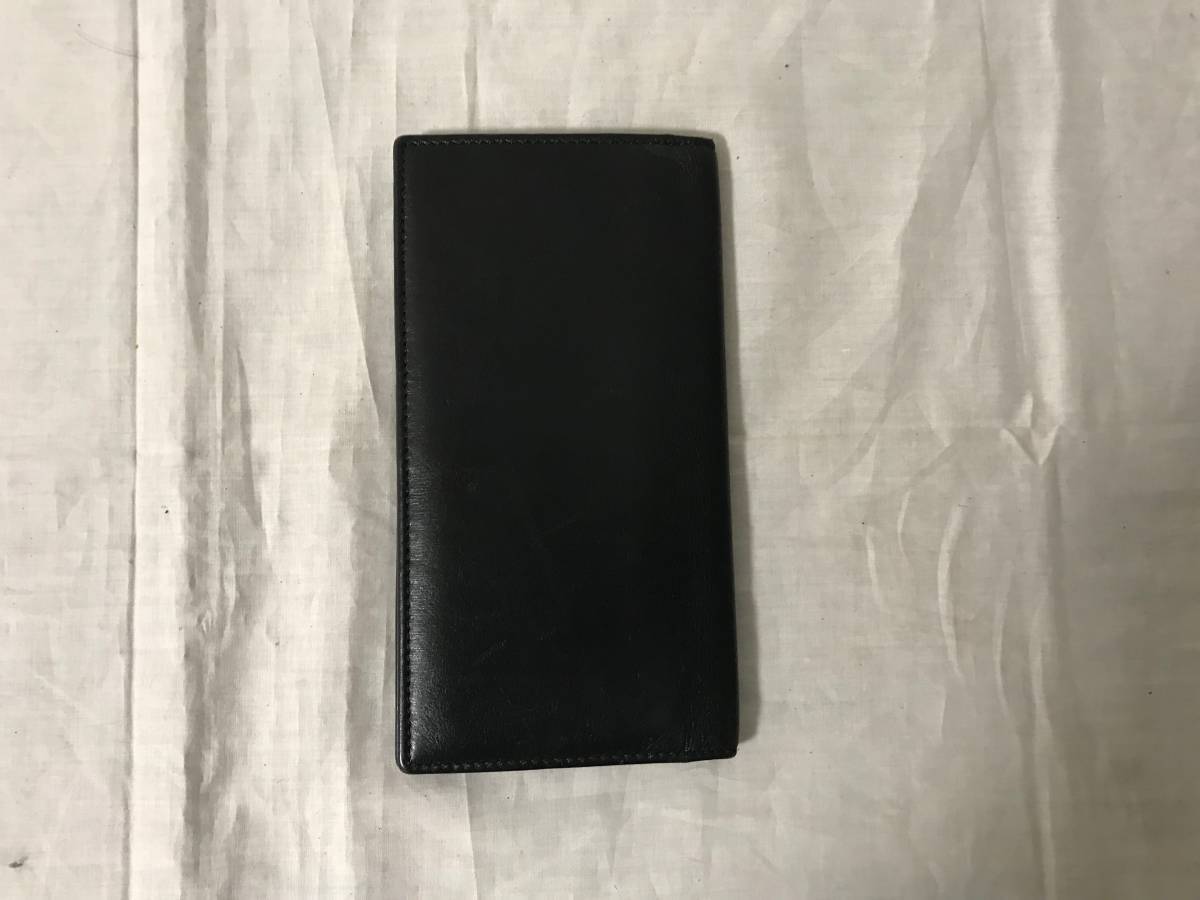 本物グッチGUCCI本革レザー二つ折りサイフ長財布札入れビジネススーツ黒ブラックメンズレディース拍卖