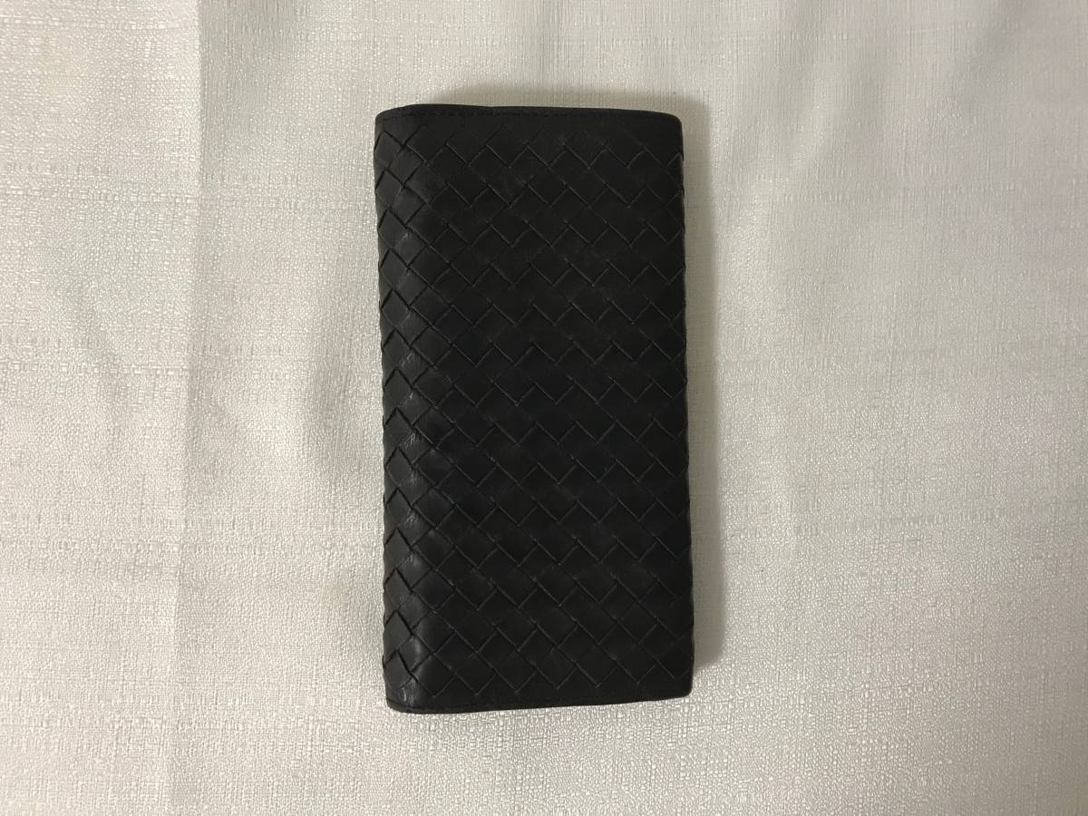 本物ボッテガヴェネタBottegaVeneta本革レザー編込み二つ折り長財布サイフ札入れ茶ダークブラウン旅行トラベルビジネスメンズレディース拍卖