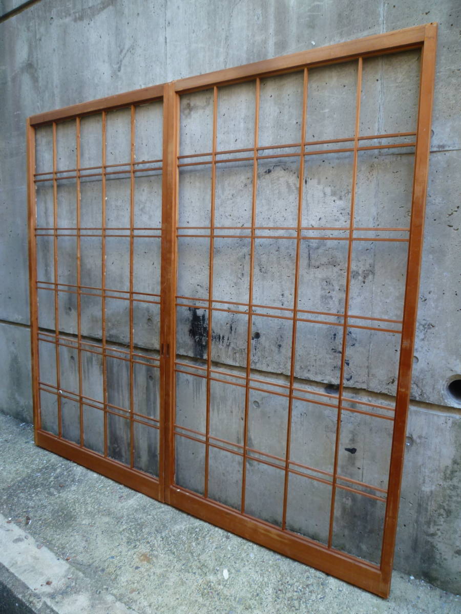 最終値下げ!M7388 障子 ビンテージ 2枚SET 京都古民家より 高186cm 横102cm 奥3cm送り先は会社 事務所 店舗限定 個人様は西濃運輸局留め】拍卖