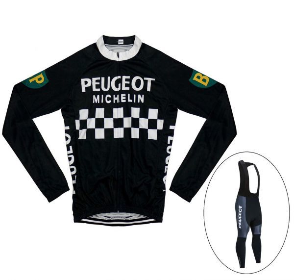 新品 長袖 レトロデザイン 上下セット No49 Lサイズ フランス サイクルジャージ ウェア メンズ サイクリング MTB ロードバイク 自転車拍卖