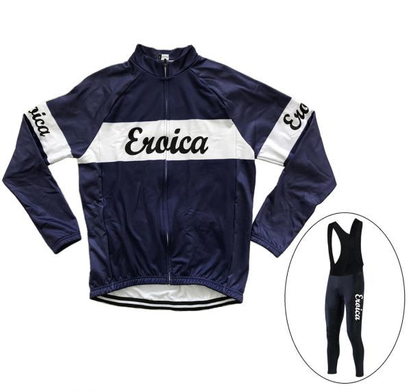 新品 長袖 レトロデザイン 上下セット No58 Sサイズ イタリア サイクルジャージ ウェア メンズ サイクリング MTB ロードバイク 自転車拍卖