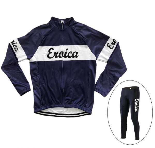 新品 長袖 レトロデザイン 上下セット No59 Mサイズ イタリア サイクルジャージ ウェア メンズ サイクリング MTB ロードバイク 自転車拍卖