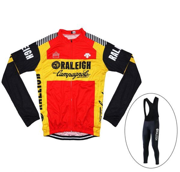 新品 長袖 レトロデザイン 上下セット No63 Lサイズ オランダ サイクルジャージ ウェア メンズ サイクリング MTB ロードバイク 自転車拍卖