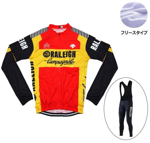 新品 長袖 裏起毛 上下セット No63 Mサイズ オランダ サイクルジャージ ウェア メンズ サイクリング MTB ロードバイク 自転車 フリース拍卖