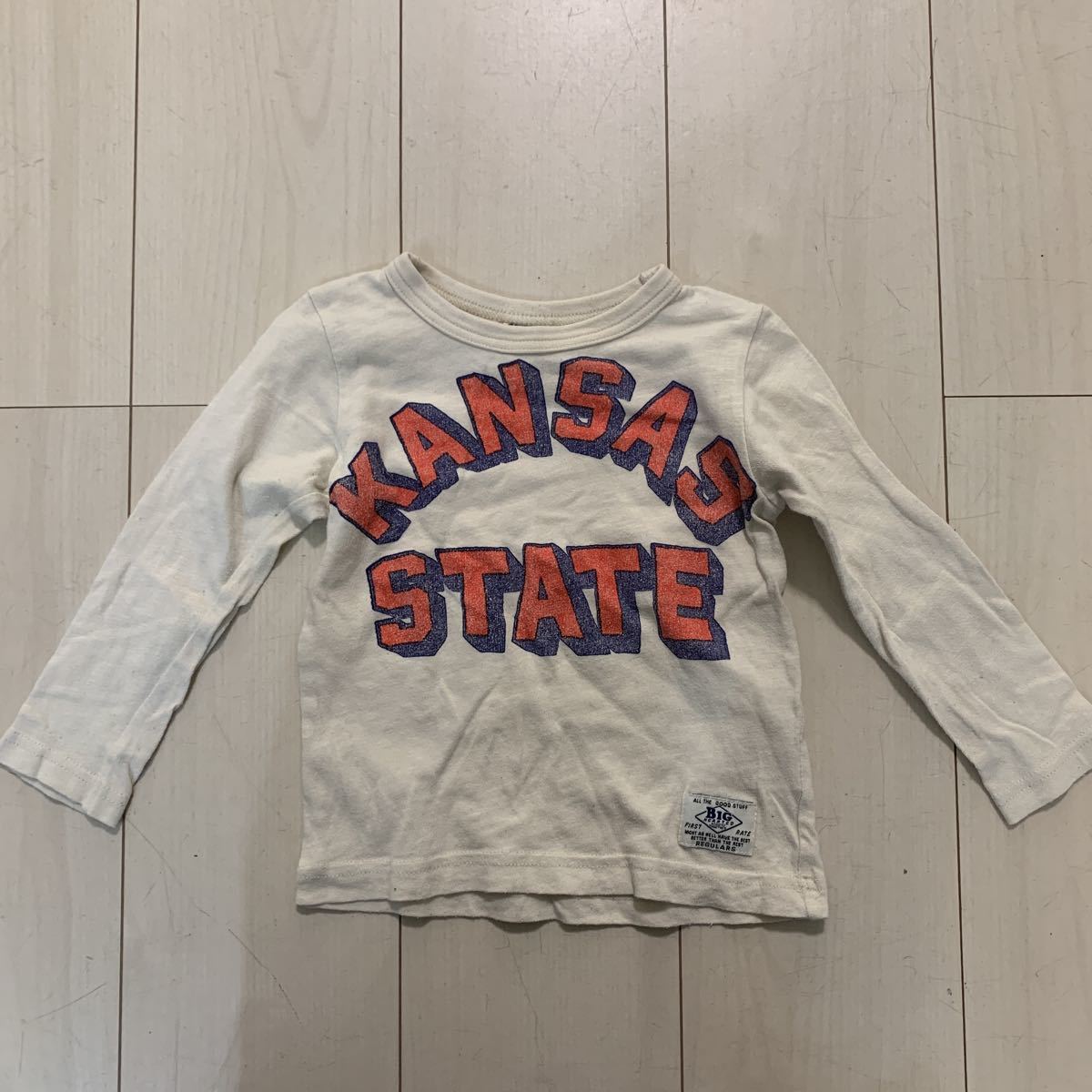 ◯ 古着 F.O.KIDS エフオーキッズ ロンT 長袖Tシャツ 長そでTシャツ 95cm ホワイト 白 クリーム色 (TORA) Tシャツ 90cm 男の子拍卖