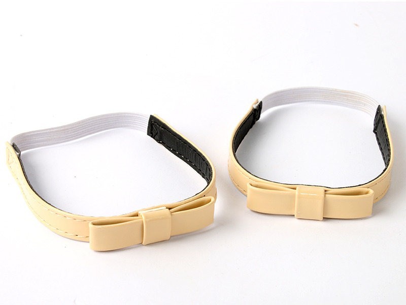 脱落防止 パンプス ミュール用 靴バンド シューズ留め リボンタイプ 2個入#ツヤイエロー拍卖