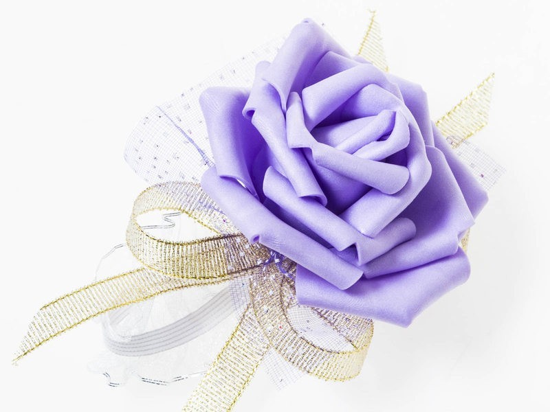 ウェディング 花嫁 発表会など 造花 リストレット ブレスレット リストブーケ TYPE.B#パープル拍卖