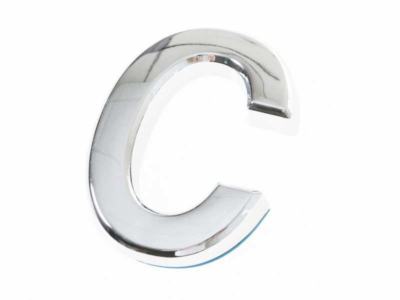 5CM 英字 アルファベット エンブレム ステッカー シール シルバー#C拍卖